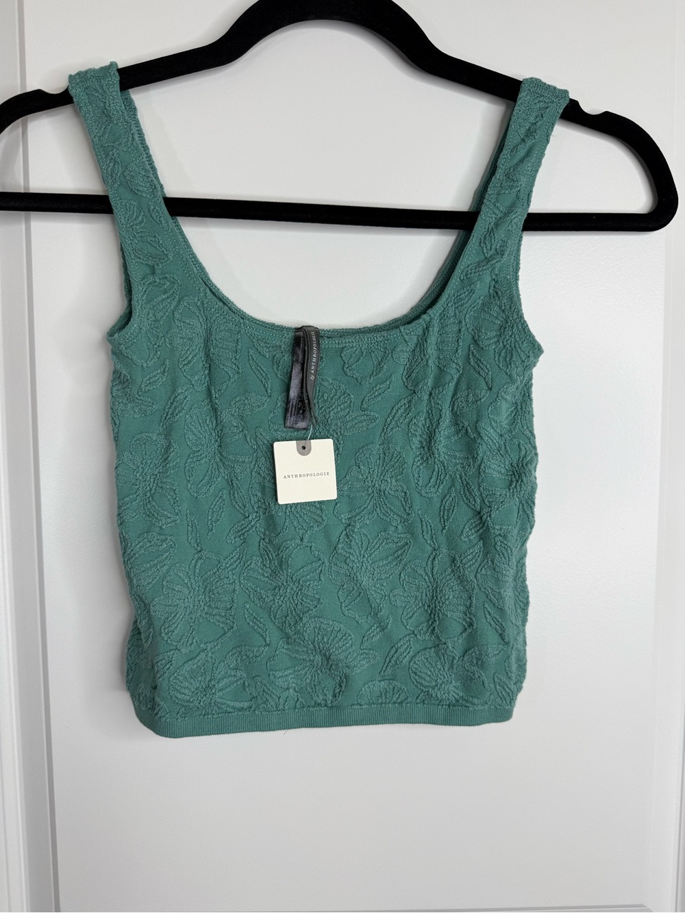 Anthropologie x By Anthropologie Textured Floral Tank Top NWT S/M green - Picture 3 of 9
